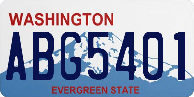 WA license plate ABG5401