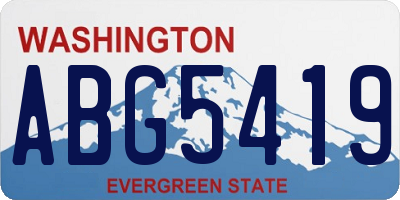 WA license plate ABG5419