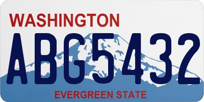 WA license plate ABG5432
