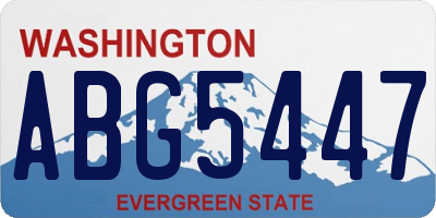 WA license plate ABG5447
