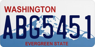 WA license plate ABG5451