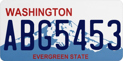 WA license plate ABG5453