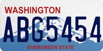 WA license plate ABG5454