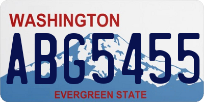 WA license plate ABG5455