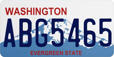 WA license plate ABG5465