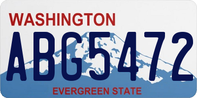 WA license plate ABG5472