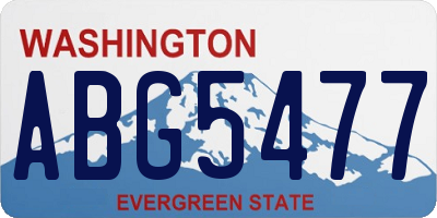 WA license plate ABG5477