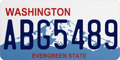 WA license plate ABG5489