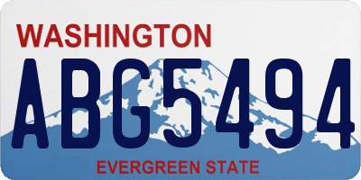 WA license plate ABG5494