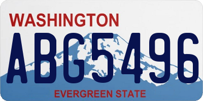 WA license plate ABG5496