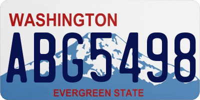 WA license plate ABG5498