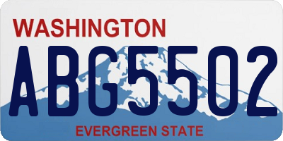 WA license plate ABG5502