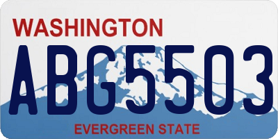 WA license plate ABG5503