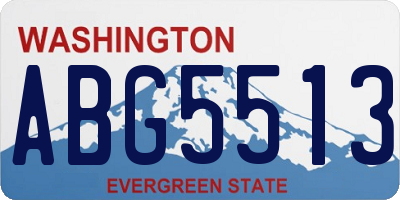 WA license plate ABG5513