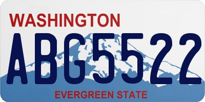 WA license plate ABG5522