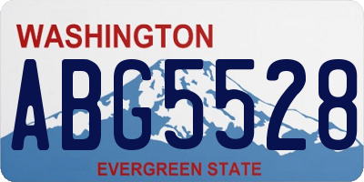 WA license plate ABG5528