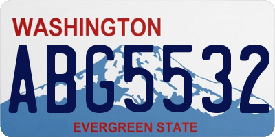 WA license plate ABG5532