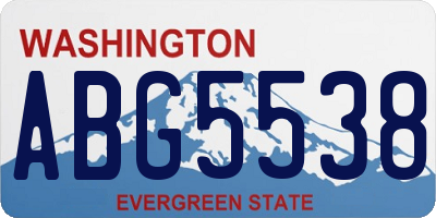 WA license plate ABG5538