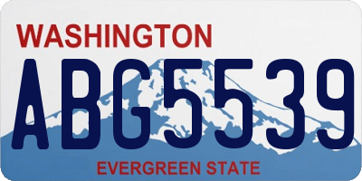 WA license plate ABG5539