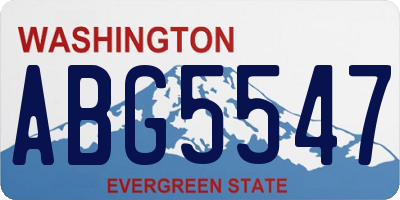 WA license plate ABG5547