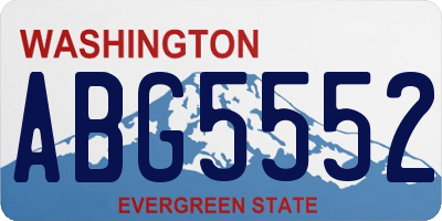 WA license plate ABG5552