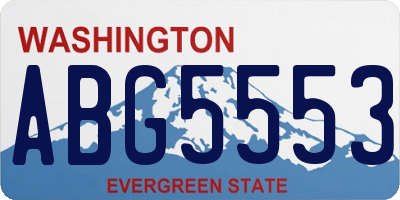 WA license plate ABG5553