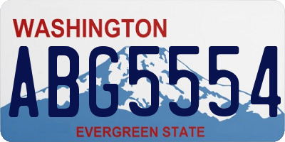 WA license plate ABG5554