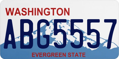 WA license plate ABG5557