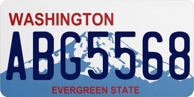 WA license plate ABG5568