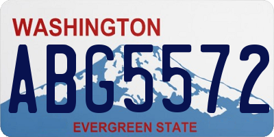 WA license plate ABG5572