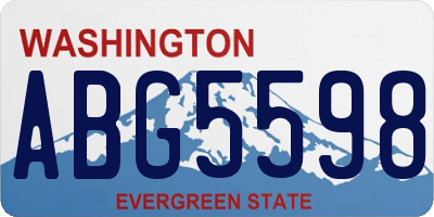 WA license plate ABG5598