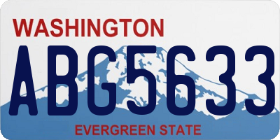 WA license plate ABG5633