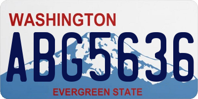 WA license plate ABG5636