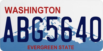 WA license plate ABG5640