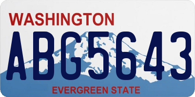 WA license plate ABG5643
