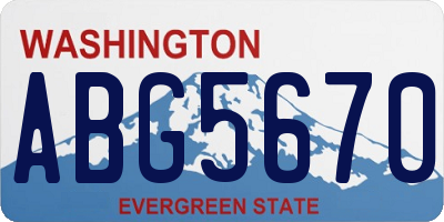 WA license plate ABG5670