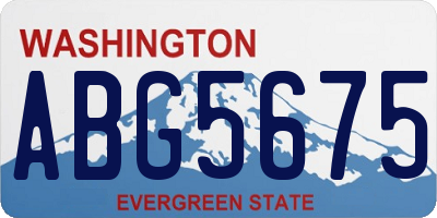 WA license plate ABG5675