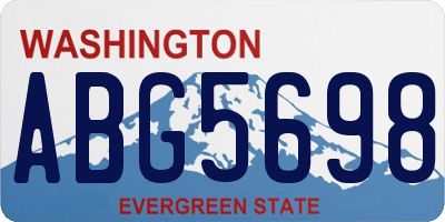 WA license plate ABG5698