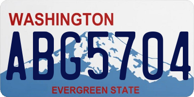 WA license plate ABG5704