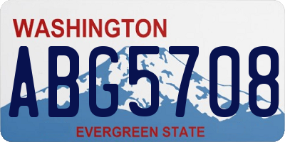 WA license plate ABG5708