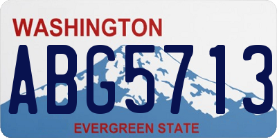 WA license plate ABG5713