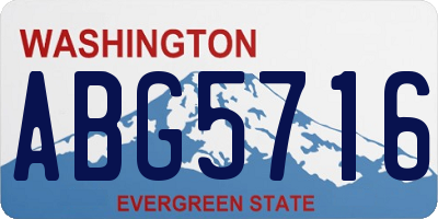 WA license plate ABG5716