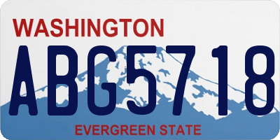 WA license plate ABG5718