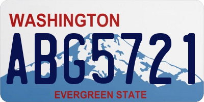 WA license plate ABG5721