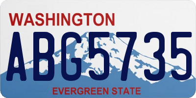 WA license plate ABG5735