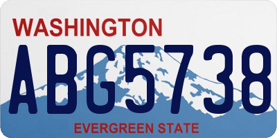 WA license plate ABG5738