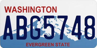 WA license plate ABG5748