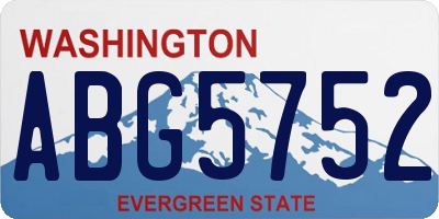 WA license plate ABG5752