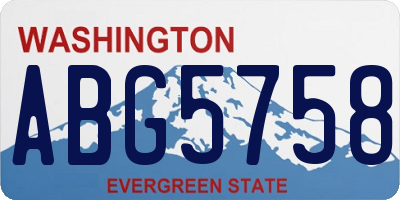 WA license plate ABG5758