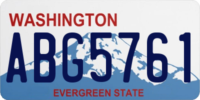 WA license plate ABG5761